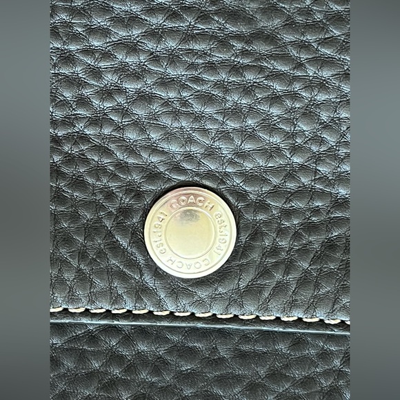 COACH Chelsea Tote / Shoulder Bag Black Pebbled Leather - Authentic - Picture 8 of 13